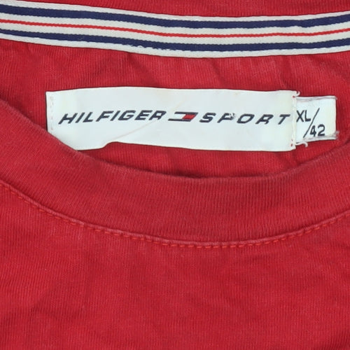 Tommy Hilfiger Women’s Red Sport Logo T-Shirt XL Short Sleeve