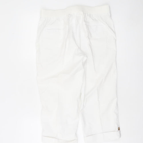 Dunnes Stores Womens White Cotton Capri Trousers Size 10