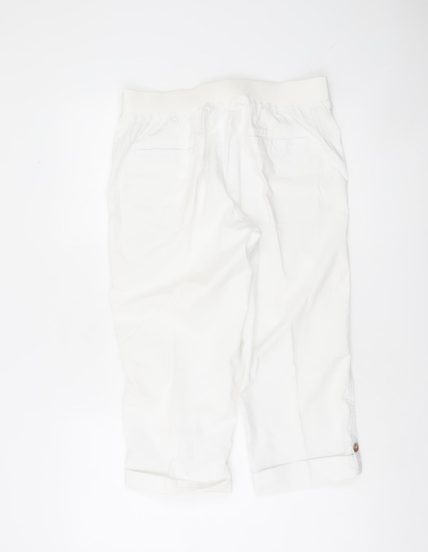Dunnes Stores Womens White Cotton Capri Trousers Size 10