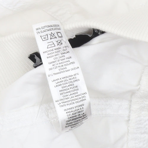 Dunnes Stores Womens White Cotton Capri Trousers Size 10