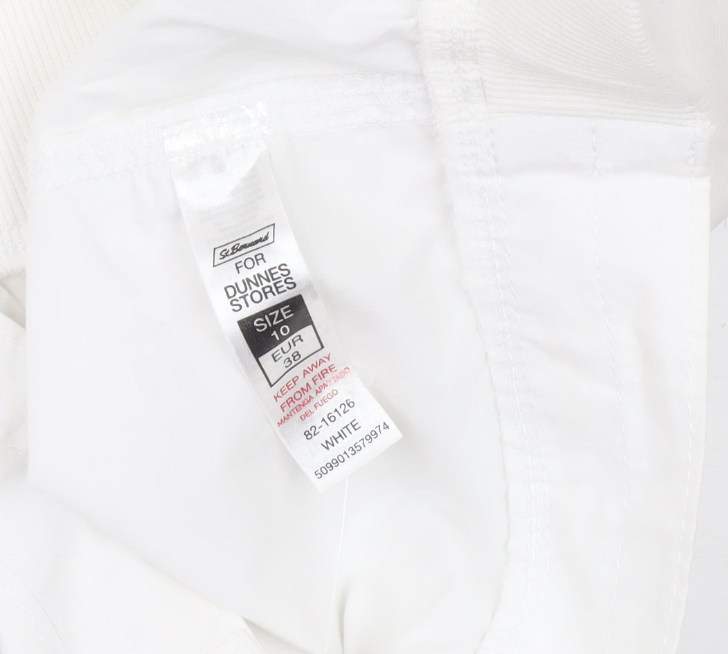 Dunnes Stores Womens White Cotton Capri Trousers Size 10