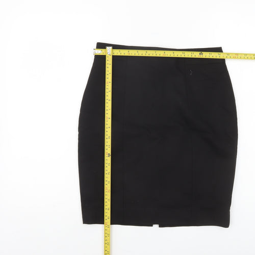 H&M Women’s Black Cotton Blend Pencil Skirt Size 10