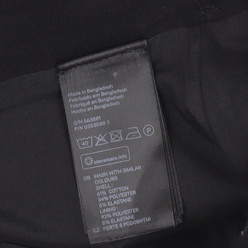 H&M Women’s Black Cotton Blend Pencil Skirt Size 10