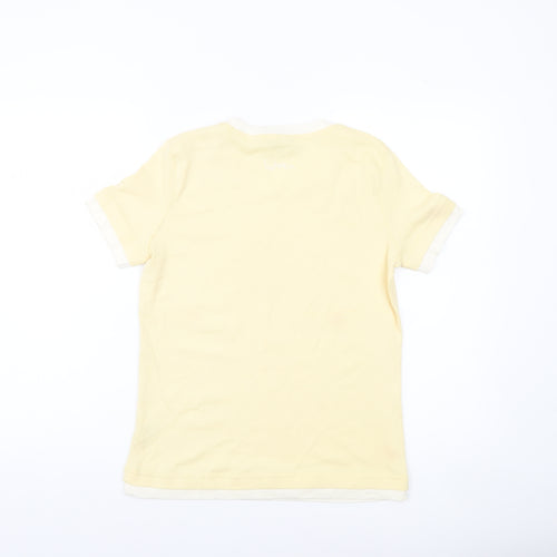 INTOWN Women’s Yellow Ringer Cotton T-Shirt Size M