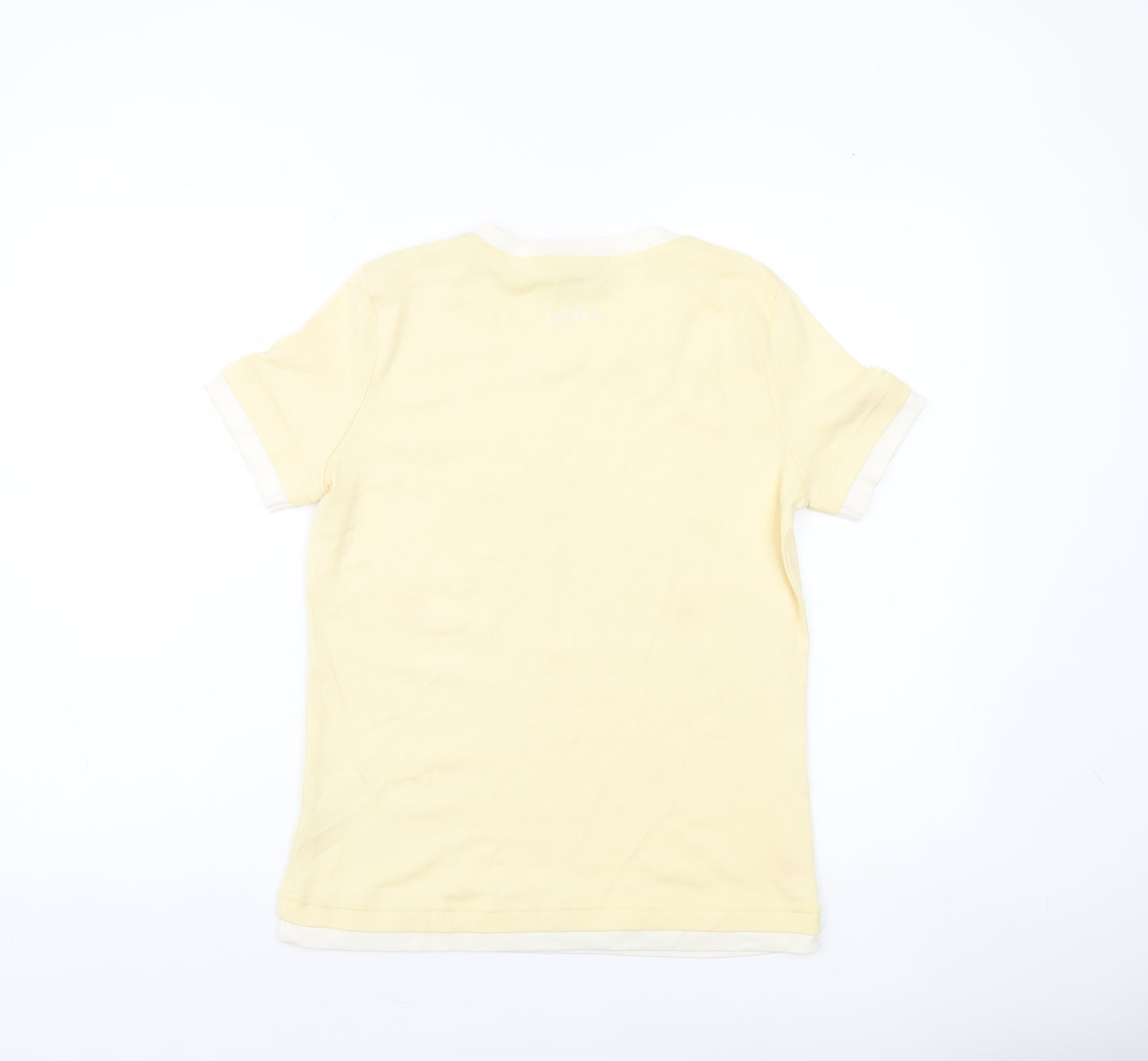 INTOWN Women’s Yellow Ringer Cotton T-Shirt Size M