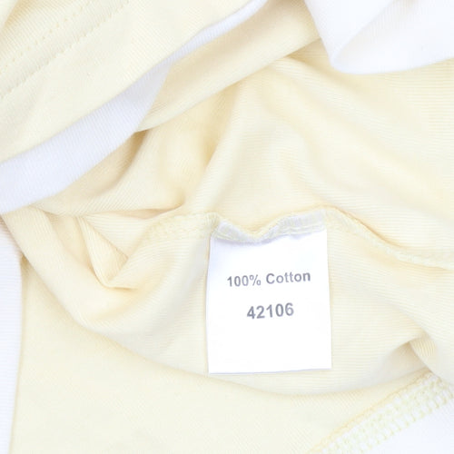 INTOWN Women’s Yellow Ringer Cotton T-Shirt Size M