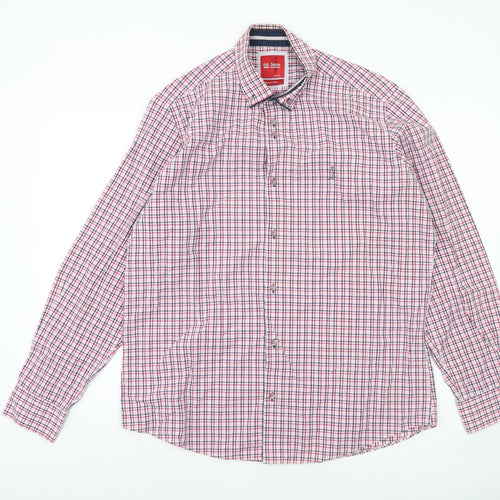 6th Sense Men’s Multicoloured Check Cotton Long Sleeve Button-Up Shirt L