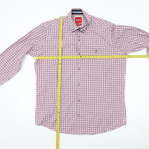 6th Sense Men’s Multicoloured Check Cotton Long Sleeve Button-Up Shirt L