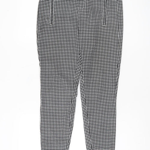 Missguided Women’s Black Houndstooth Slim Tapered Trousers Size 8
