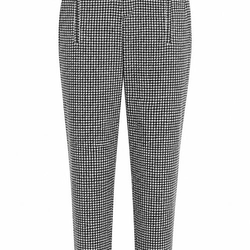 Missguided Women’s Black Houndstooth Slim Tapered Trousers Size 8