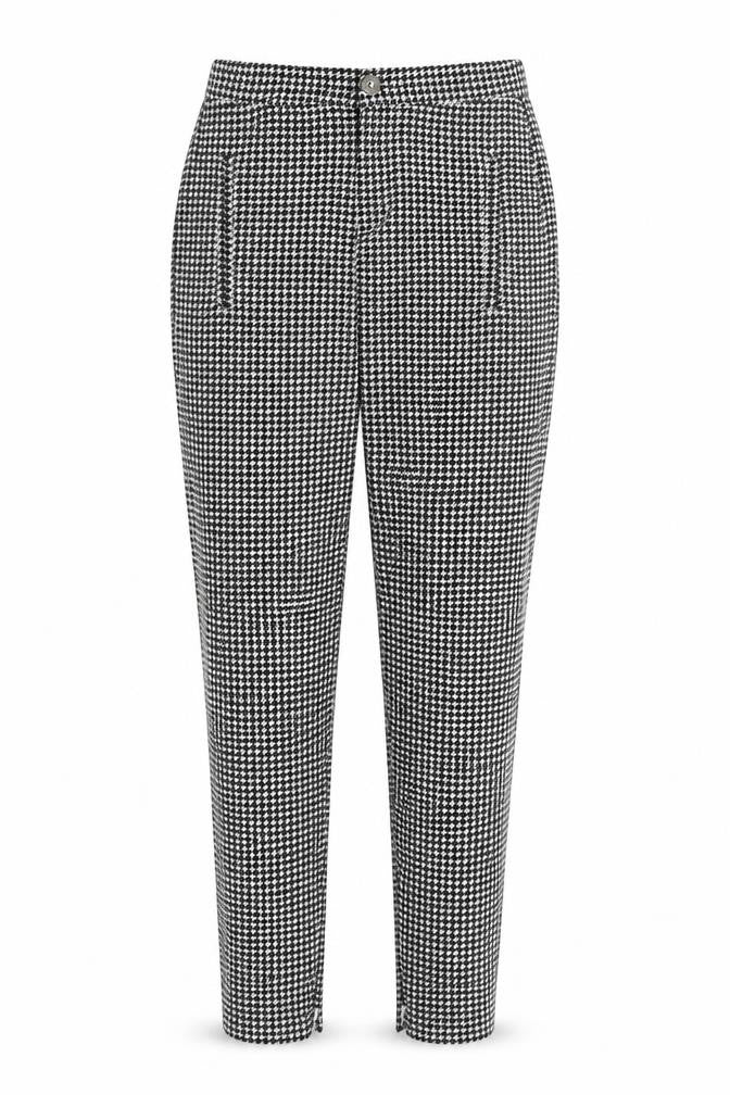 Missguided Women’s Black Houndstooth Slim Tapered Trousers Size 8