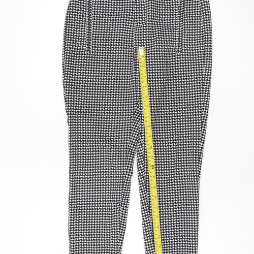 Missguided Women’s Black Houndstooth Slim Tapered Trousers Size 8