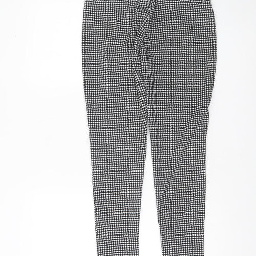 Missguided Women’s Black Houndstooth Slim Tapered Trousers Size 8