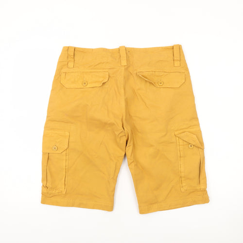 Max Men's Yellow Cotton Cargo Shorts Size 34 Casual Summer