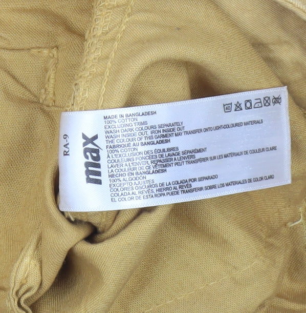 Max Men's Yellow Cotton Cargo Shorts Size 34 Casual Summer