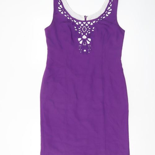 Minuet Petite Women Purple Size 12 Sheath Knee Length Dress