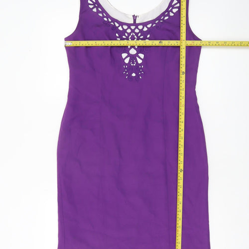 Minuet Petite Women Purple Size 12 Sheath Knee Length Dress