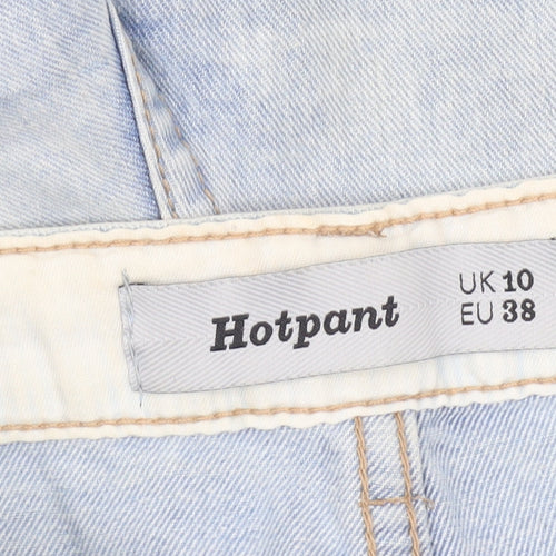 New Look Women's Blue Denim Hot Pants UK 10 Distressed Cotton Shorts