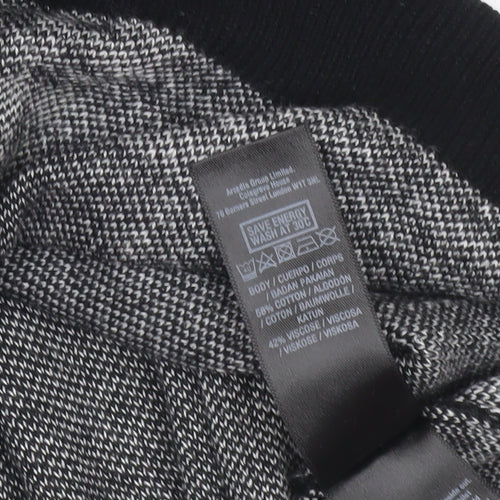 Dorothy Perkins Women Black Check Knit Bodycon Dress Size 8