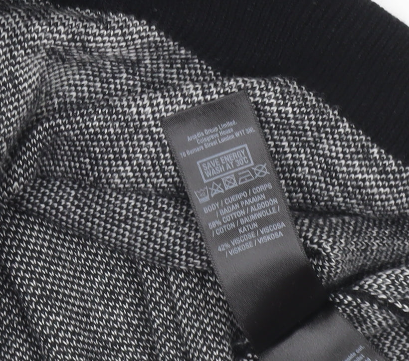 Dorothy Perkins Women Black Check Knit Bodycon Dress Size 8