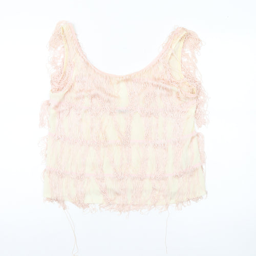 River Island Women’s Beige Fringe Camisole Tank Top Size 12