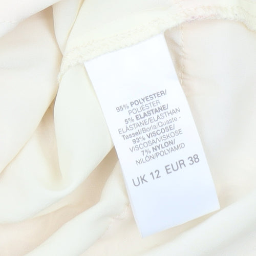 River Island Women’s Beige Fringe Camisole Tank Top Size 12