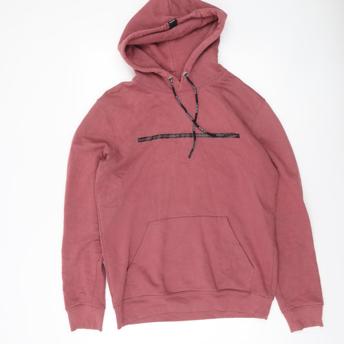 Koncept Men's Pink Pullover Hoodie Medium Cotton Blend Graphic