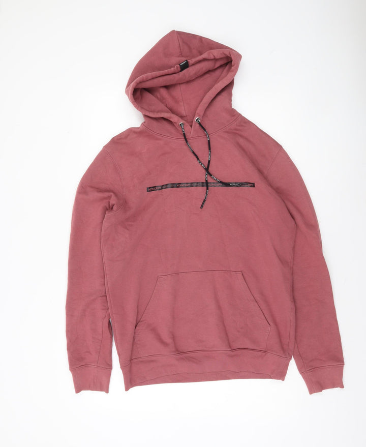 Koncept Men's Pink Pullover Hoodie Medium Cotton Blend Graphic