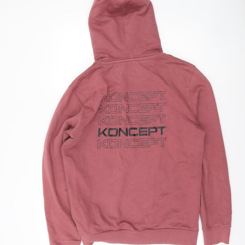 Koncept Men's Pink Pullover Hoodie Medium Cotton Blend Graphic
