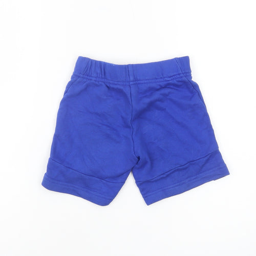 Adidas Boys Blue Sweat Shorts 7-8 Years XS Cotton Blend Activewear