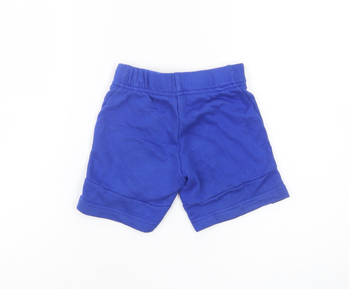 Adidas Boys Blue Sweat Shorts 7-8 Years XS Cotton Blend Activewear