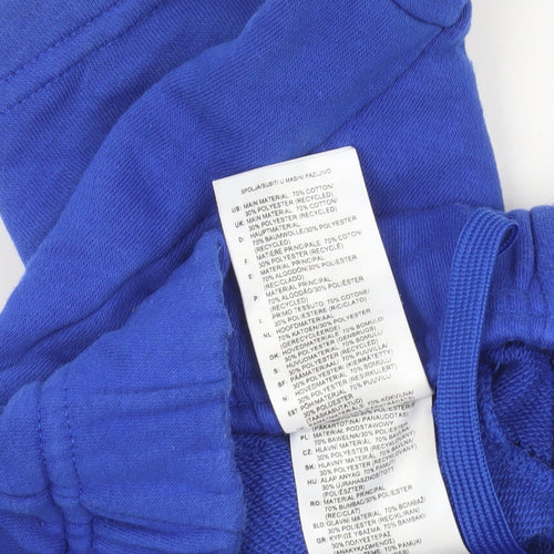 Adidas Boys Blue Sweat Shorts 7-8 Years XS Cotton Blend Activewear