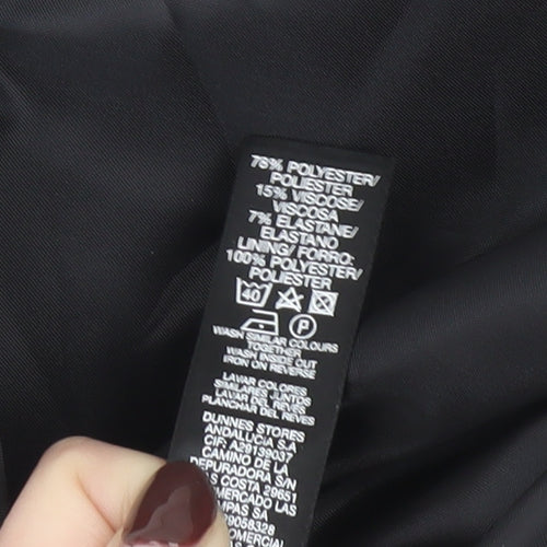 Dunnes Women Black Size 10 Button Front Stretch Pencil Skirt