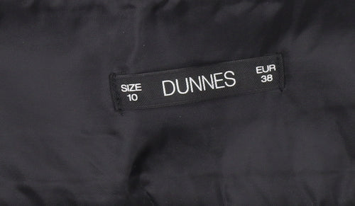 Dunnes Women Black Size 10 Button Front Stretch Pencil Skirt