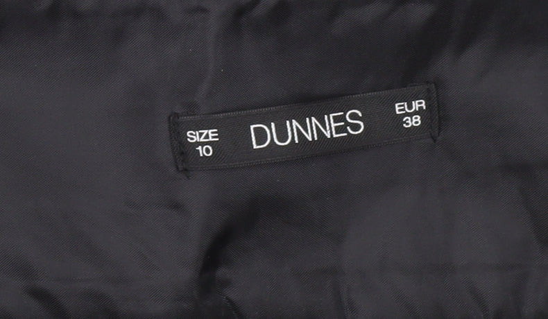 Dunnes Women Black Size 10 Button Front Stretch Pencil Skirt