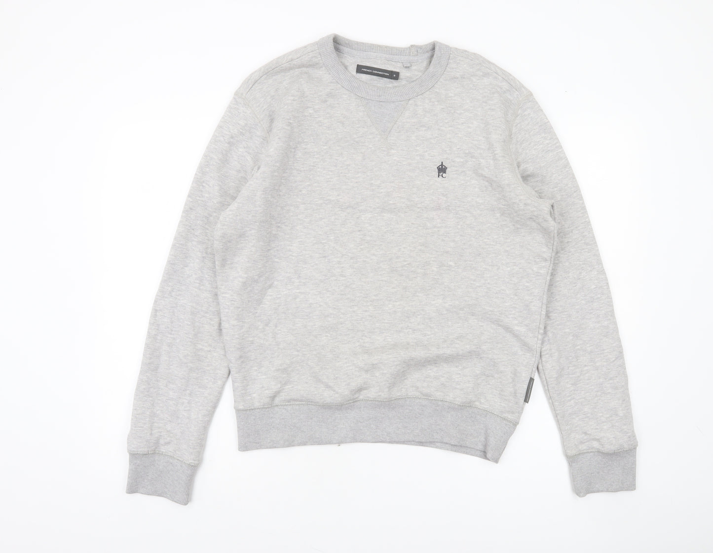 French Connection Men's Grey Sweatshirt S Regular Crew Neck Pullover