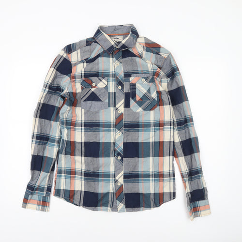 Next Men's Multicoloured Plaid Long Sleeve Cotton Shirt Size S