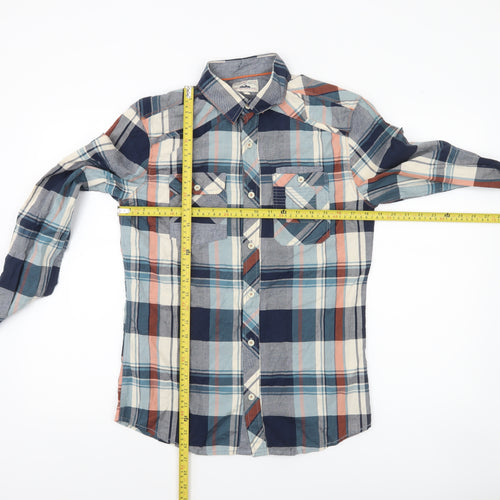 Next Men's Multicoloured Plaid Long Sleeve Cotton Shirt Size S