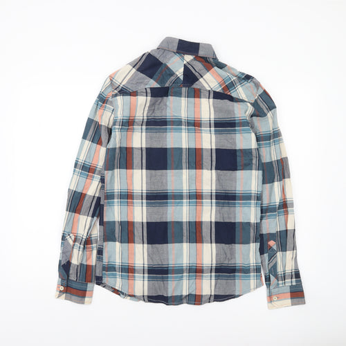 Next Men's Multicoloured Plaid Long Sleeve Cotton Shirt Size S