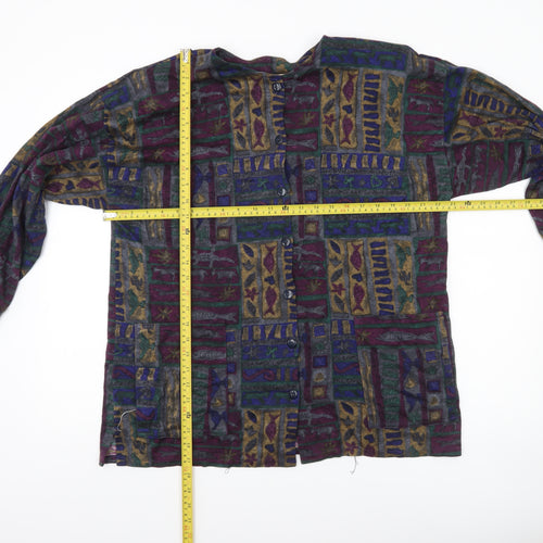 Madge Designs Women’s Multicoloured Tunic Button-Up Top L Bohemian Style