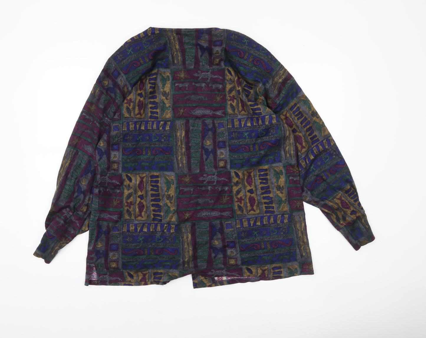 Madge Designs Women’s Multicoloured Tunic Button-Up Top L Bohemian Style