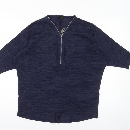 New Look Women’s Blue 1/2 Zip Relaxed Knit Jumper Size M