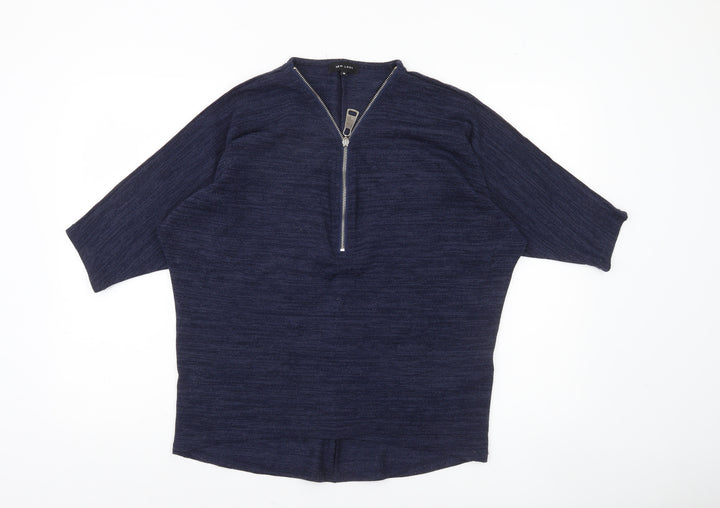 New Look Women’s Blue 1/2 Zip Relaxed Knit Jumper Size M