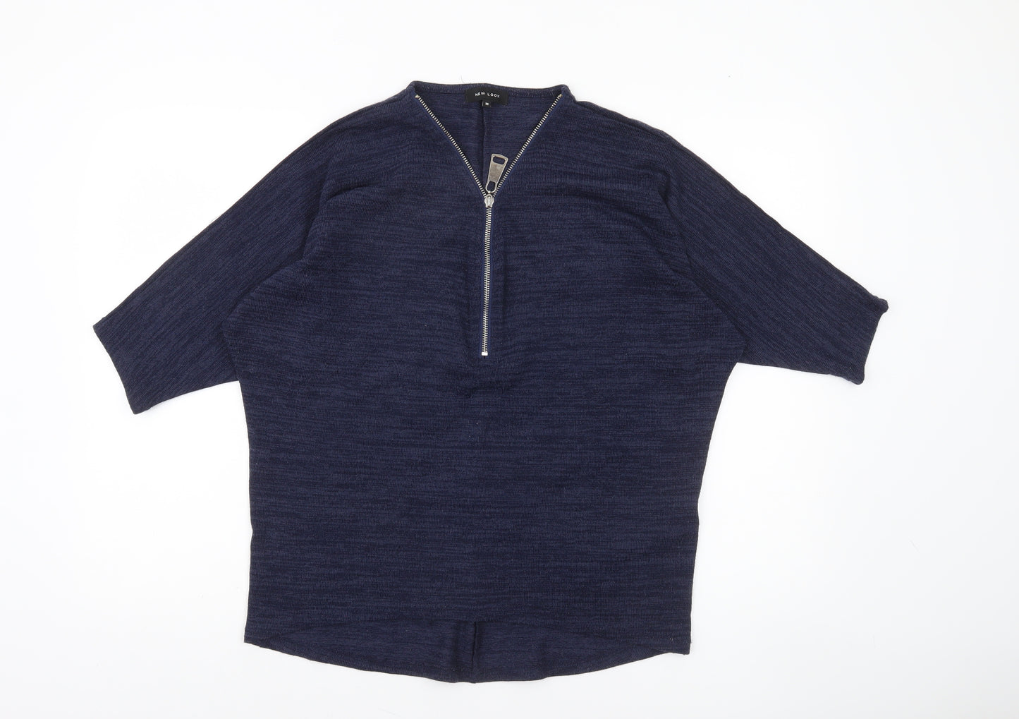 New Look Women’s Blue 1/2 Zip Relaxed Knit Jumper Size M