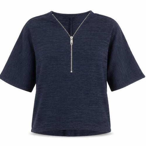 New Look Women’s Blue 1/2 Zip Relaxed Knit Jumper Size M