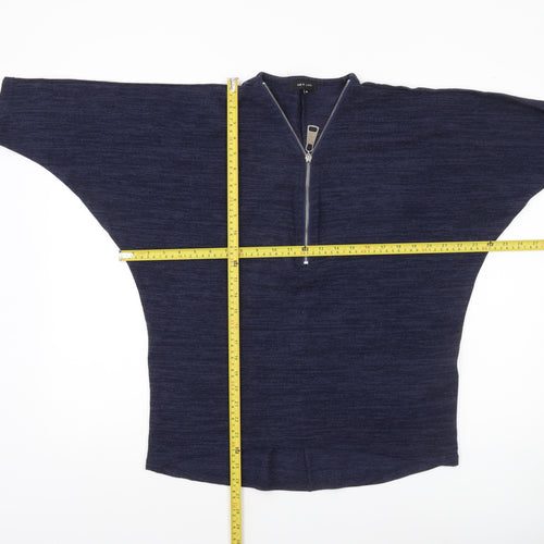 New Look Women’s Blue 1/2 Zip Relaxed Knit Jumper Size M