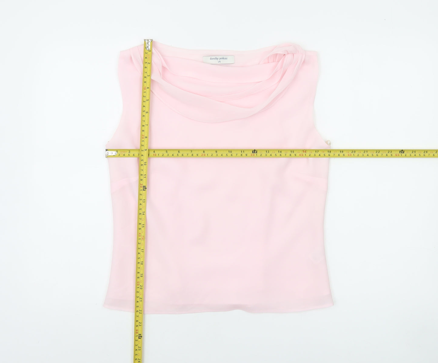Dorothy Perkins Women Pink Cowl Neck Sleeveless Blouse Size 14
