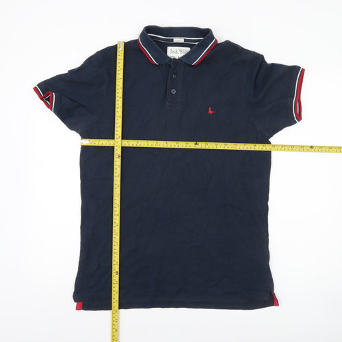 Jack Wills Men's Blue Regular Fit Cotton Polo Shirt M