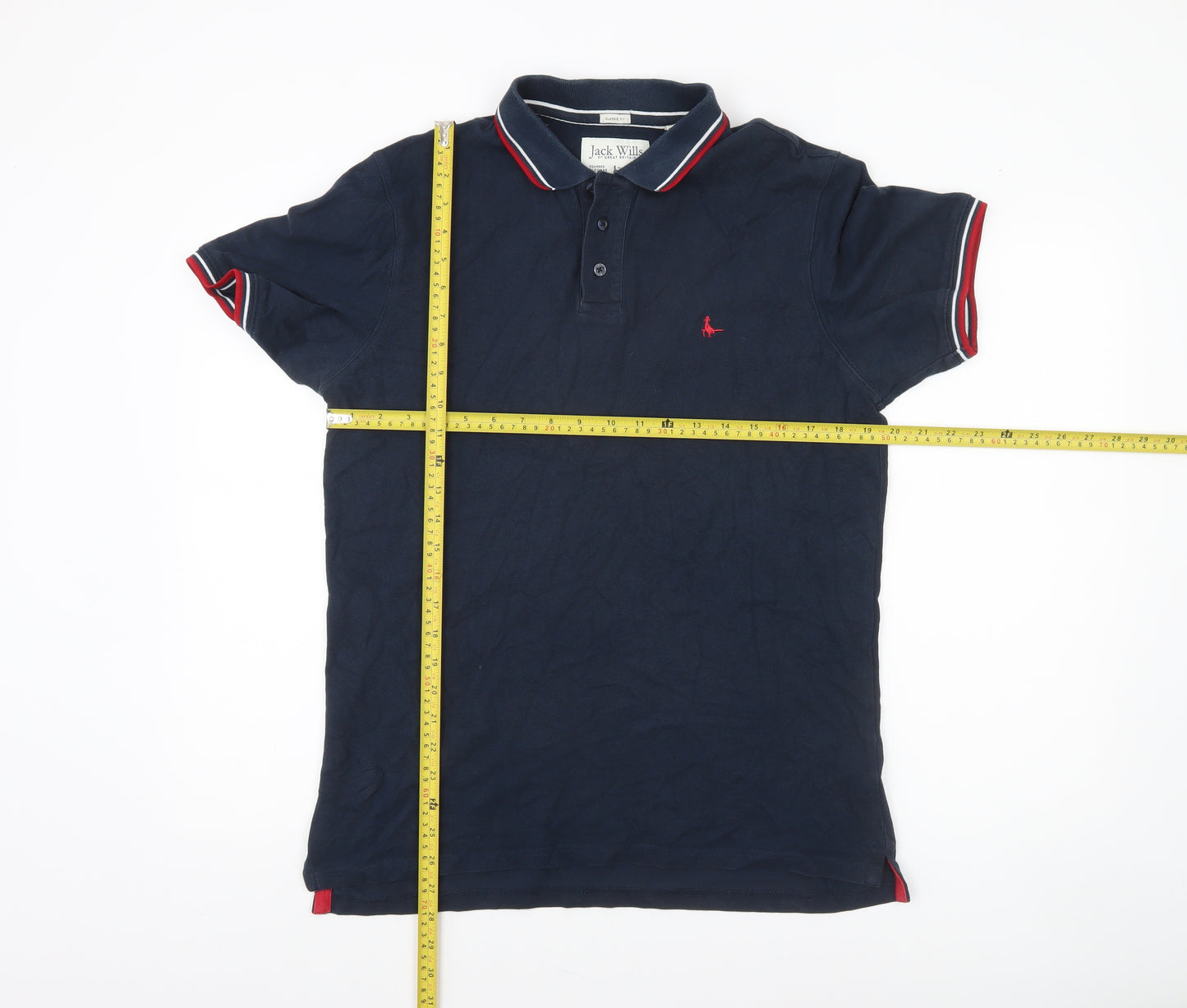 Jack Wills Men's Blue Regular Fit Cotton Polo Shirt M