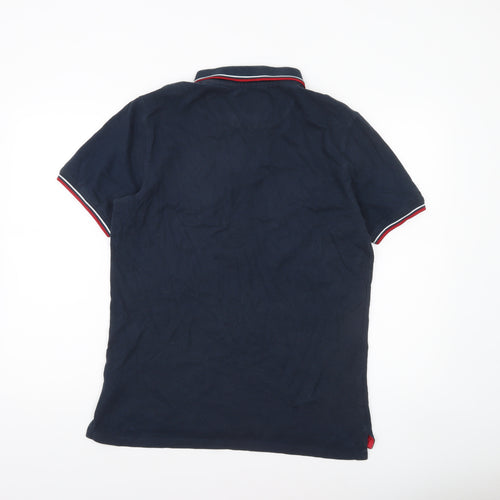 Jack Wills Men's Blue Regular Fit Cotton Polo Shirt M